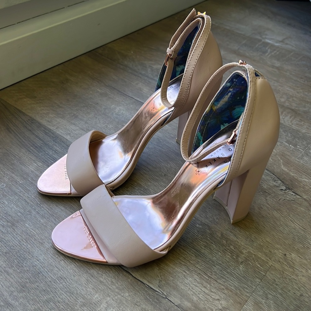 Ted baker blush pink block heel